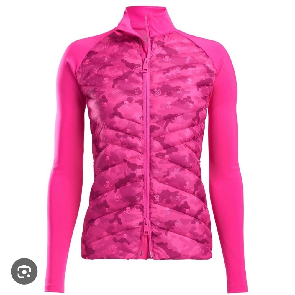 G/Fore S Skull Killer Quilted Hybrid Golf Jacket Dayglow Pink Small Women’s